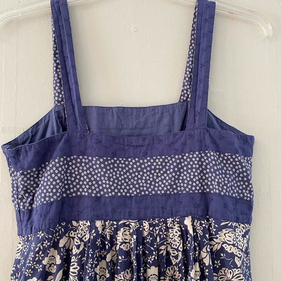 Blue & White, Floral, 100% Cotton Sundress, Sz 14 - Picture 5 of 10